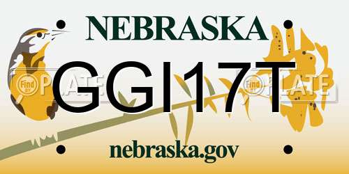 GGI17T Nebraska License Plate