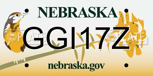 GGI17Z Nebraska License Plate