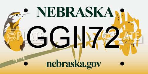 GGII72 Nebraska License Plate