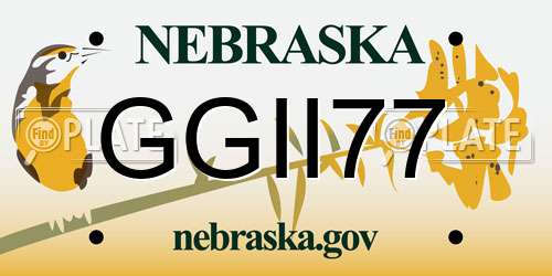 GGII77 Nebraska License Plate