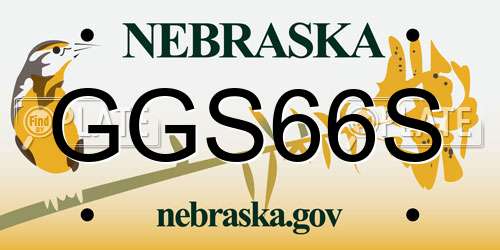 GGS66S Nebraska License Plate
