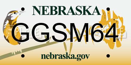 GGSM64 Nebraska License Plate