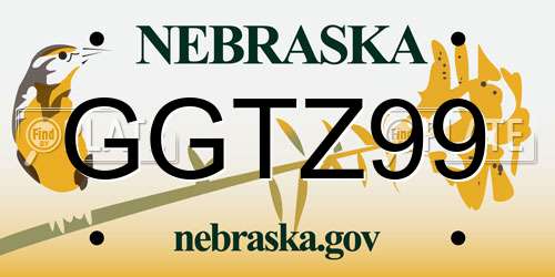 GGTZ99 Nebraska License Plate