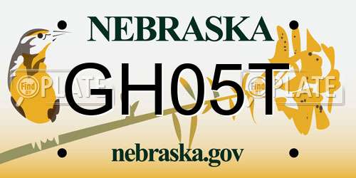GH05T Nebraska License Plate