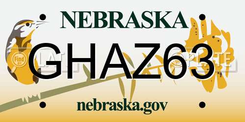 GHAZ63 Nebraska License Plate