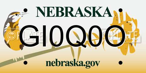 GI0Q0O Nebraska License Plate