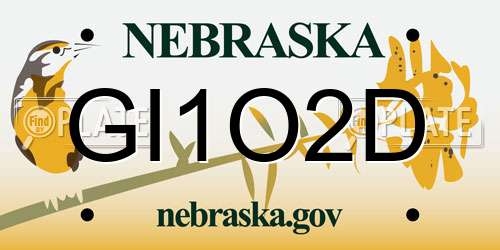 GI1O2D Nebraska License Plate