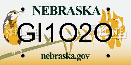 GI1O2O Nebraska License Plate