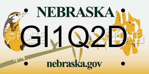 GI1Q2D Nebraska License Plate