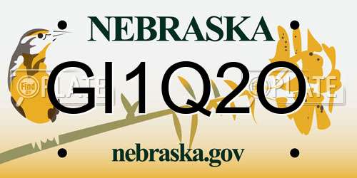 GI1Q2O Nebraska License Plate