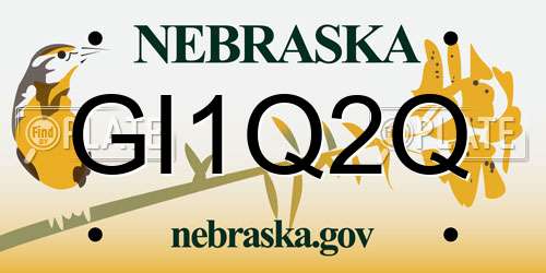 GI1Q2Q Nebraska License Plate
