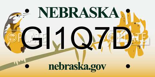 GI1Q7D Nebraska License Plate