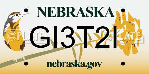 GI3T2I Nebraska License Plate