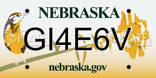 GI4E6V Nebraska License Plate
