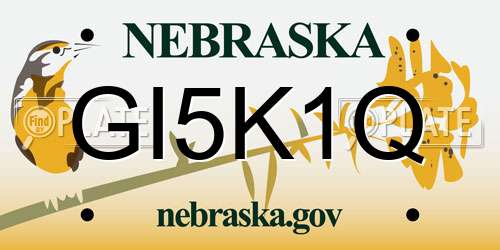 GI5K1Q Nebraska License Plate
