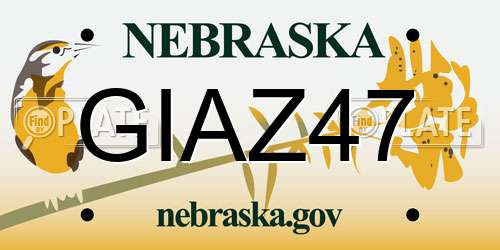 GIAZ47 Nebraska License Plate