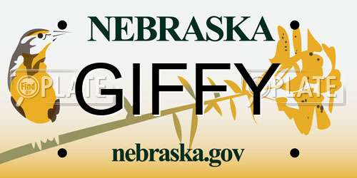 GIFFY Nebraska License Plate
