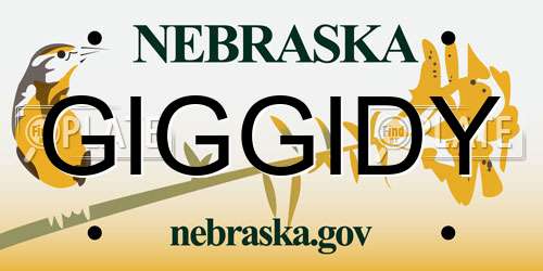 GIGGIDY Nebraska License Plate