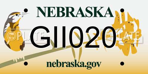 GII020 Nebraska License Plate