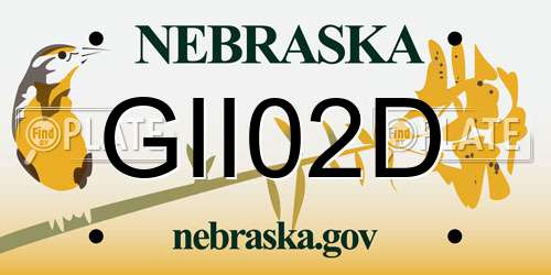 GII02D Nebraska License Plate