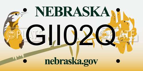 GII02Q Nebraska License Plate