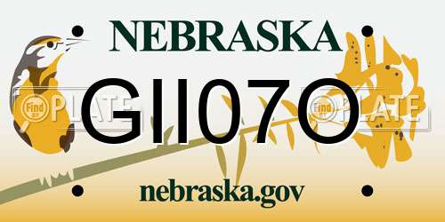 GII07O Nebraska License Plate