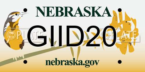 GIID20 Nebraska License Plate