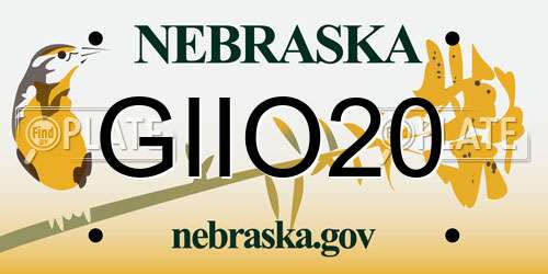 GIIO20 Nebraska License Plate