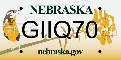 GIIQ70 Nebraska License Plate