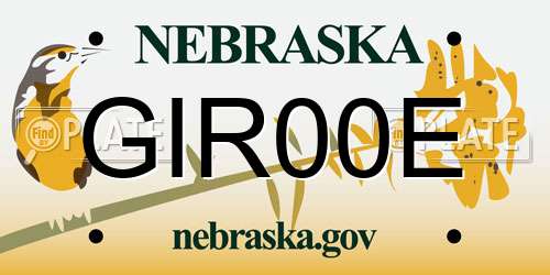 GIR00E Nebraska License Plate