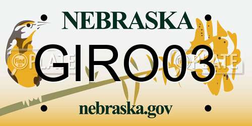 GIRO03 Nebraska License Plate