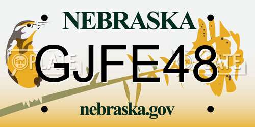 GJFE48 Nebraska License Plate