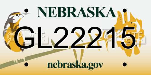 GL22215 Nebraska License Plate