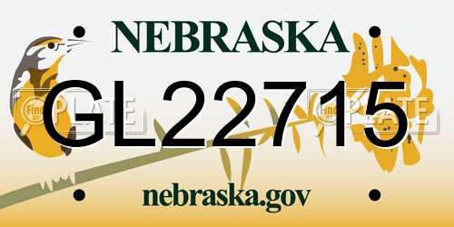 GL22715 Nebraska License Plate