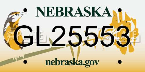 GL25553 Nebraska License Plate