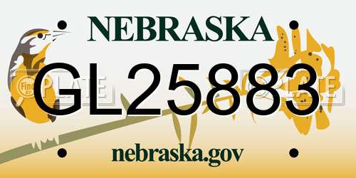 GL25883 Nebraska License Plate