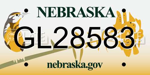 GL28583 Nebraska License Plate