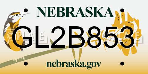 GL2B853 Nebraska License Plate