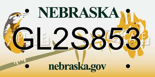 GL2S853 Nebraska License Plate