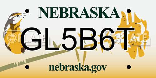 GL5B6T Nebraska License Plate
