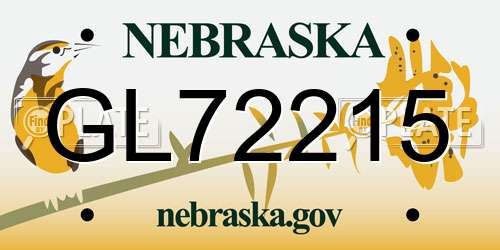 GL72215 Nebraska License Plate