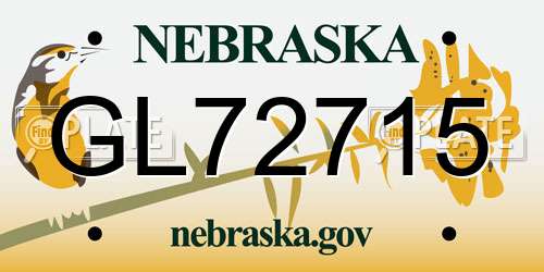 GL72715 Nebraska License Plate