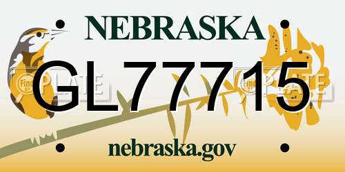 GL77715 Nebraska License Plate