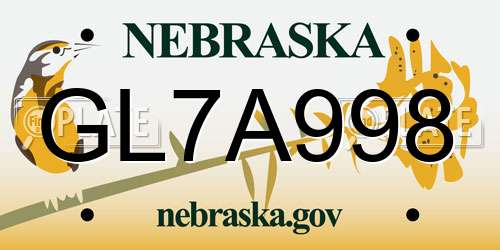 GL7A998 Nebraska License Plate