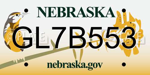 GL7B553 Nebraska License Plate