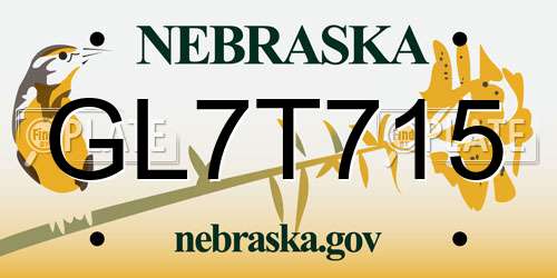 GL7T715 Nebraska License Plate