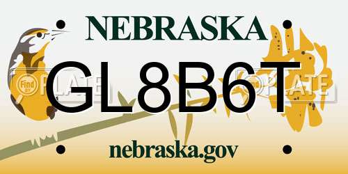 GL8B6T Nebraska License Plate