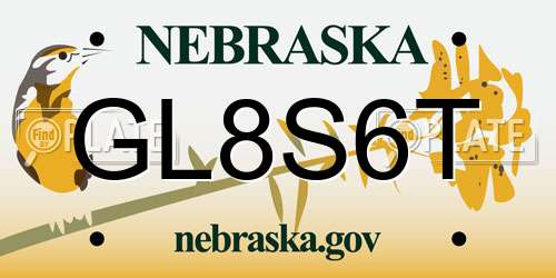 GL8S6T Nebraska License Plate