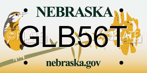 GLB56T Nebraska License Plate