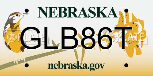 GLB86T Nebraska License Plate